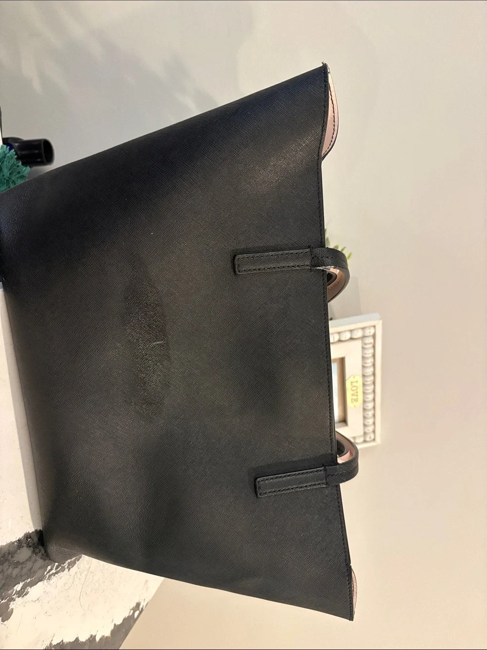 kate spade Black Tote with Light Pink Trim